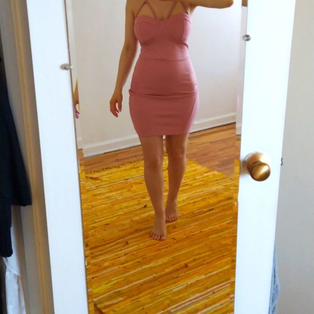 Blush pink midi dress